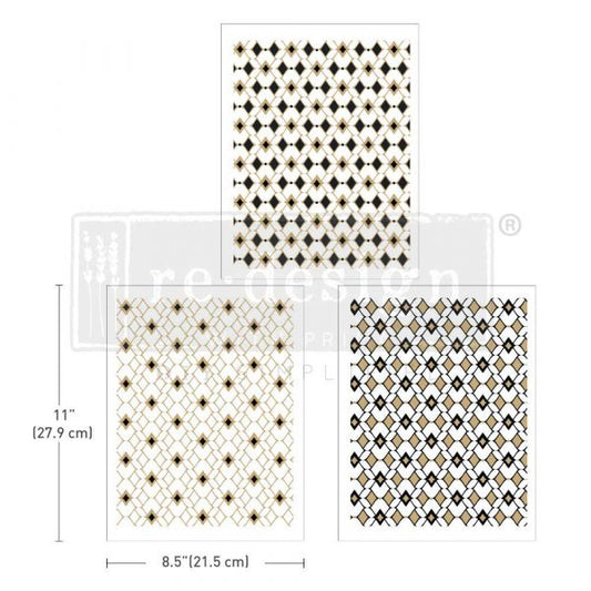 MIDDY TRANSFERS® – MOROCCAN DIAMONDS – 3 SHEETS, 8.5″X11″