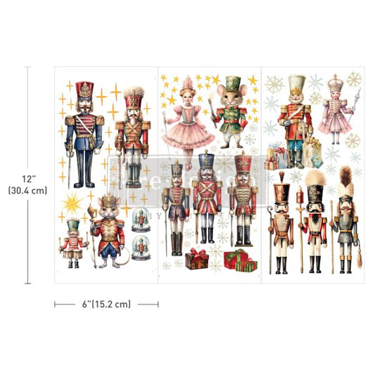 SMALL TRANSFERS – NUTCRACKER CHRISTMAS – 3 SHEETS, 6″X12″
