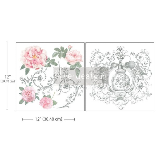 MAXI TRANSFERS® – ODEUR DE ROSE – 2 SHEETS, 12″X12″