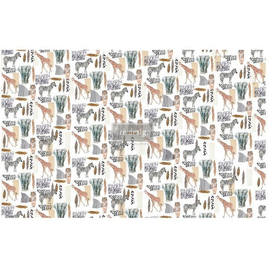 DÉCOUPAGE DÉCOR TISSUE PAPER – SAFARI – 2 SHEETS (19″ X 30″)