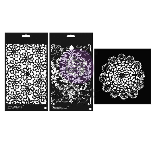 Limited Edition Stencil Set – Shabby Romantic – 2 pcs 6″x9″ + 1 pc 5.25″x5.25″