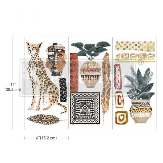 SMALL TRANSFERS – TRIBAL ESSENCE – 3 SHEETS, 6″X12″