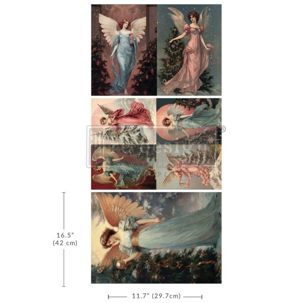 A3 DECOUPAGE FIBER PACK – WINGS OF WINTER – 3 SHEETS, 11.7″X16.5″