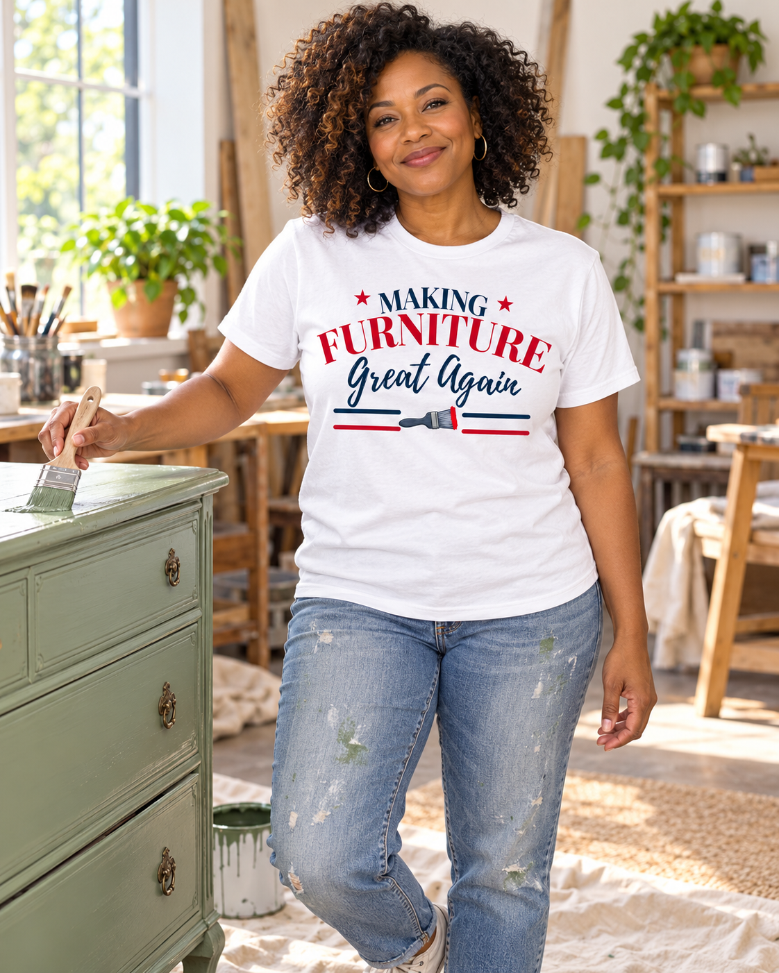 White Making Furniture Great Again Tee
