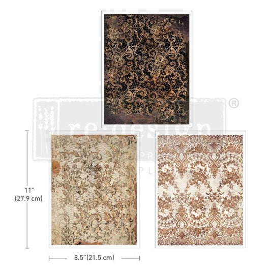 MIDDY TRANSFERS® – DELICATE LACE – 3 SHEETS, 8.5″X11″