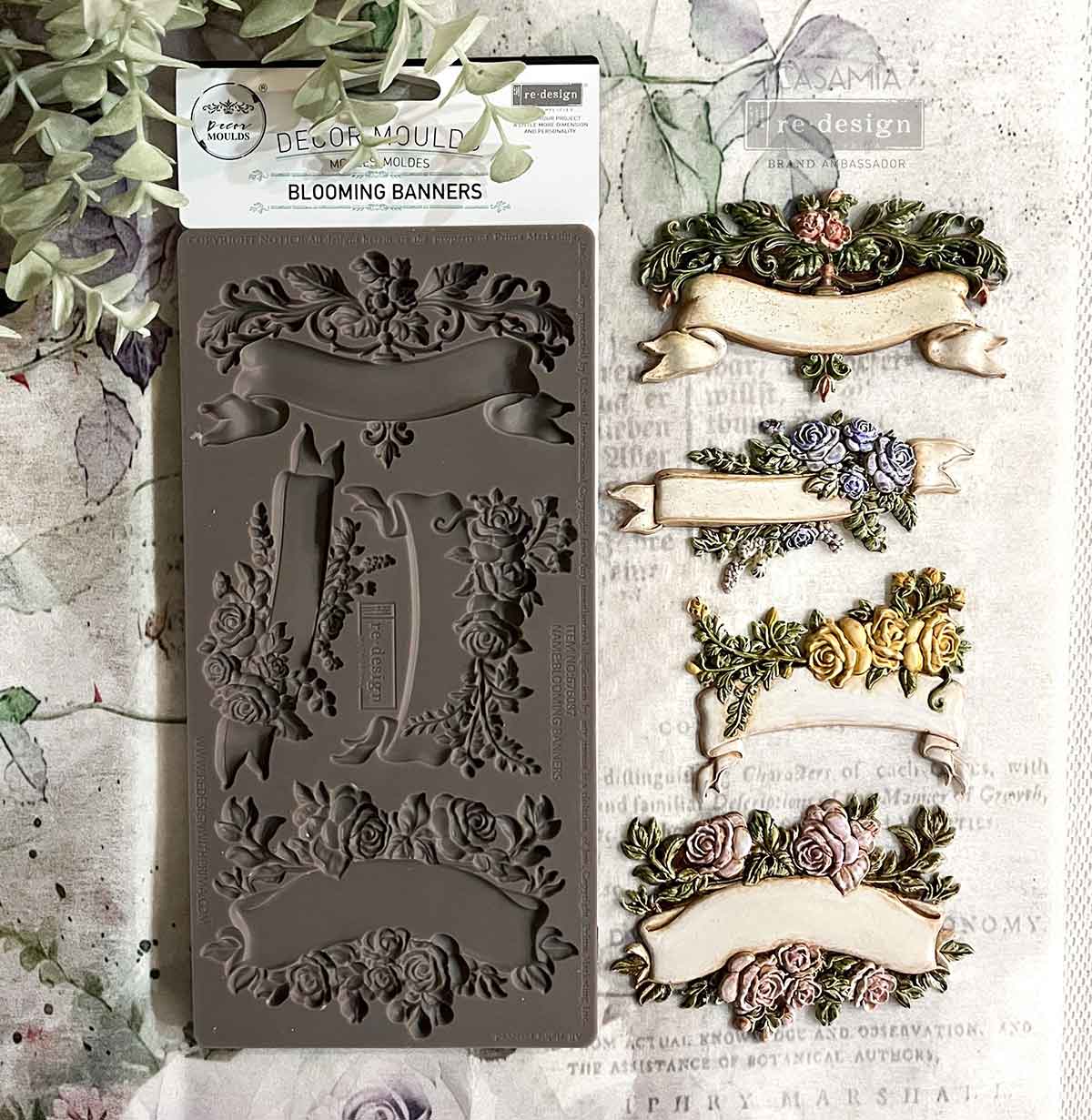Decor Moulds® – Blooming Banners – 1 pc, 5″x10″x8mm